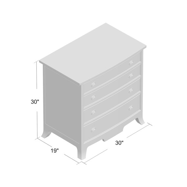 Theodore Alexander Essential 30'' Tall 4 Drawer Nightstand in Brown